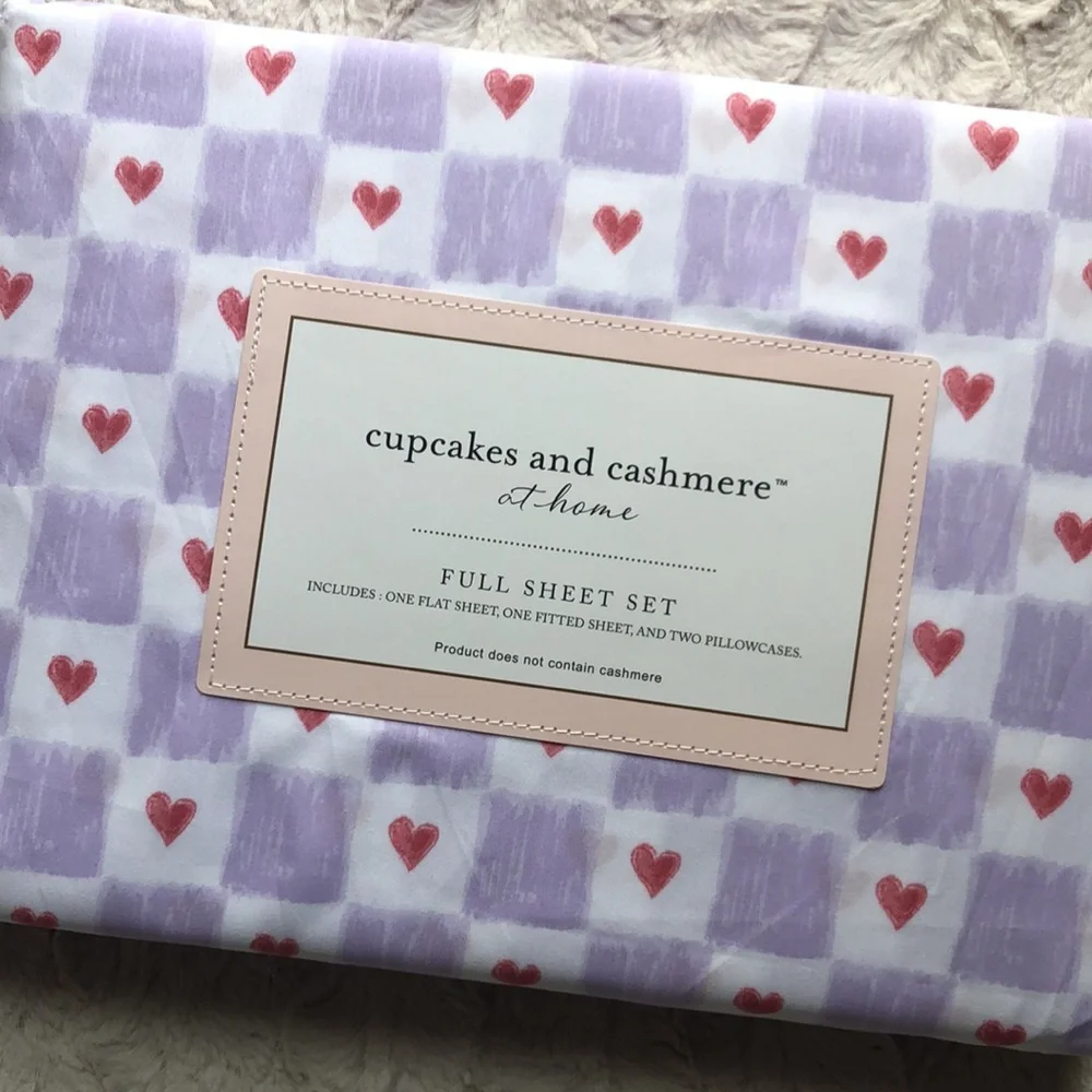 Cupcakes & Cashmere Valentines HEARTS Sheet Set - FULL